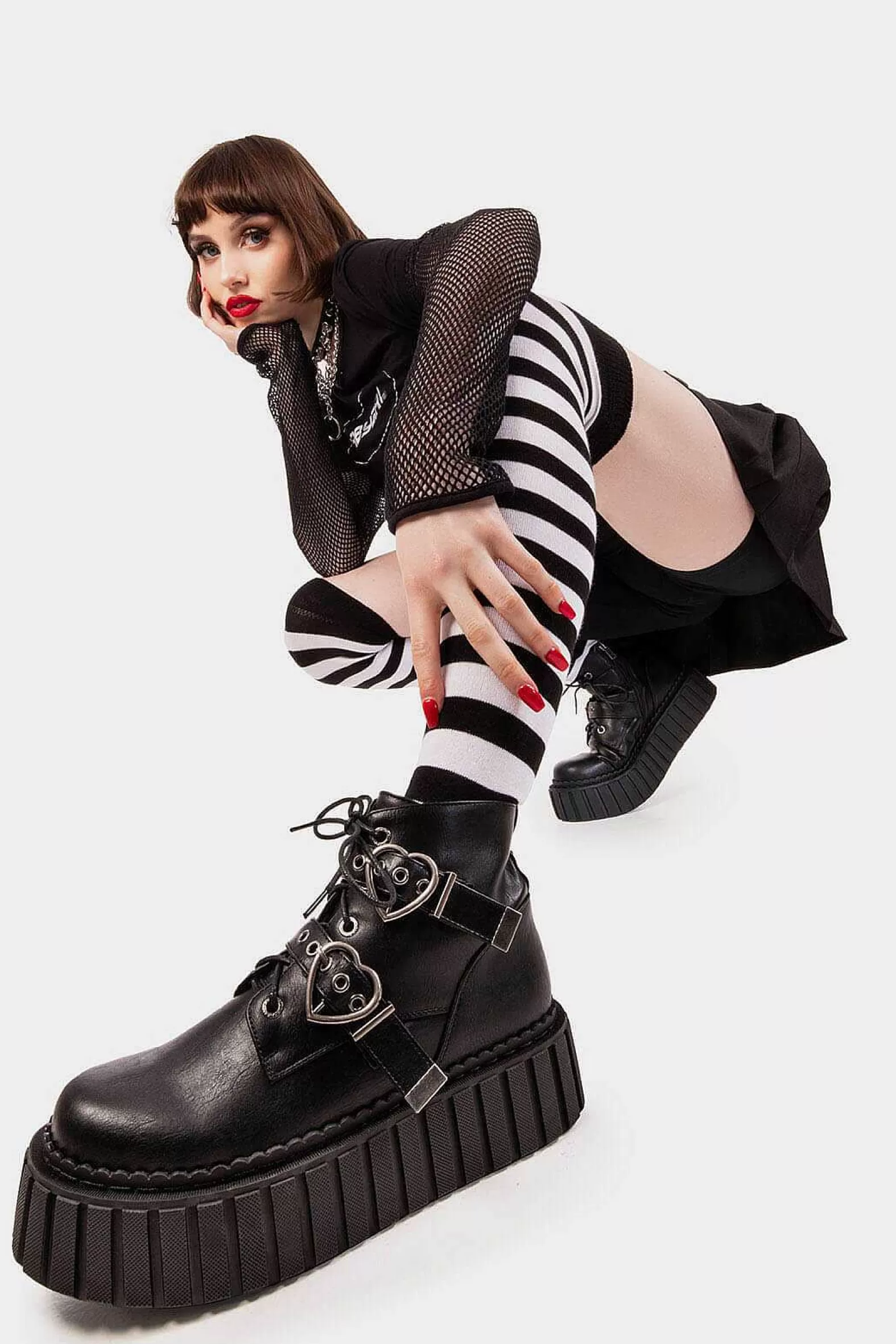 Lamoda Creepers>Almost Lover Chunky Ankle Creeper Boots