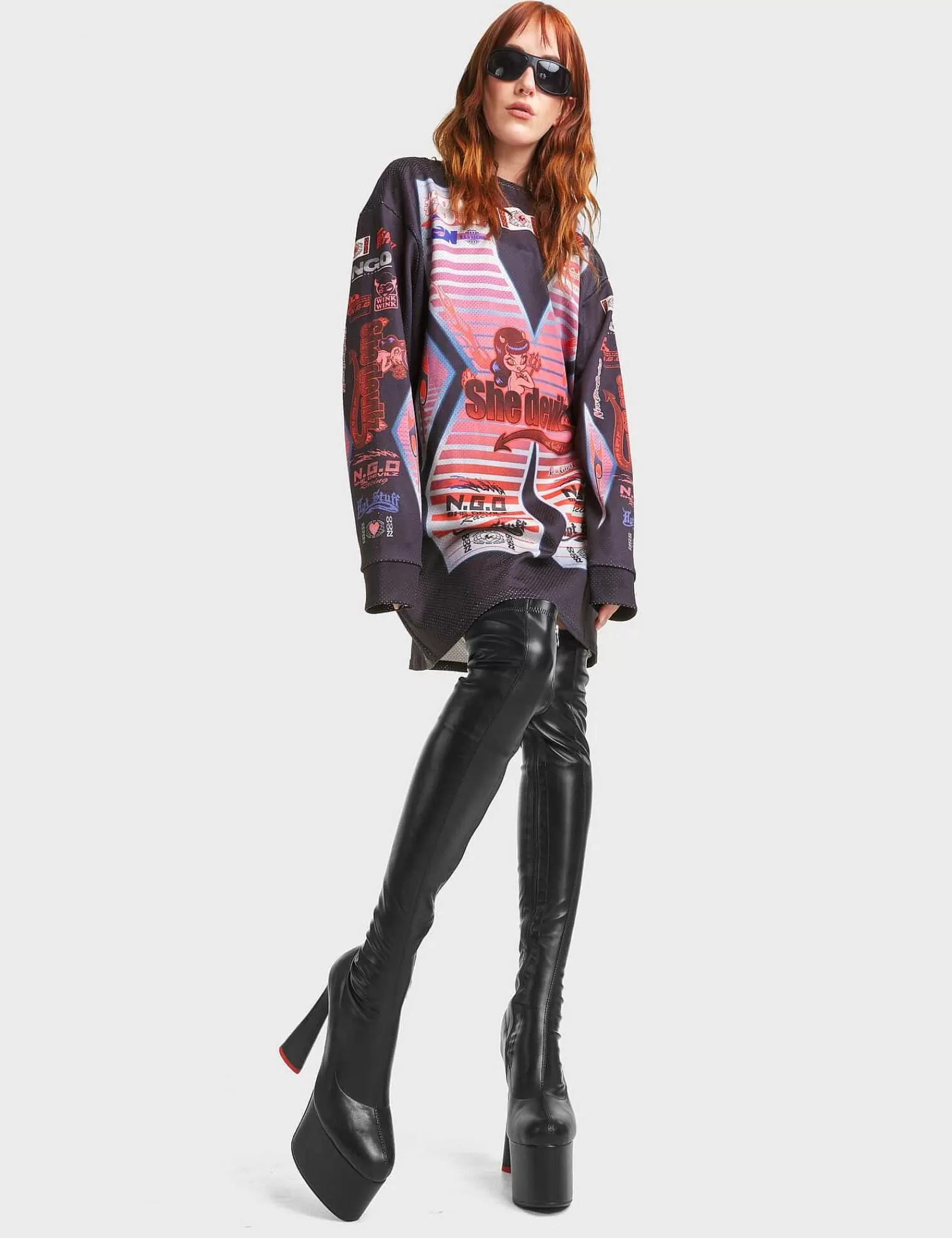 Lamoda Thigh High>Answer Platform Thigh High Boots