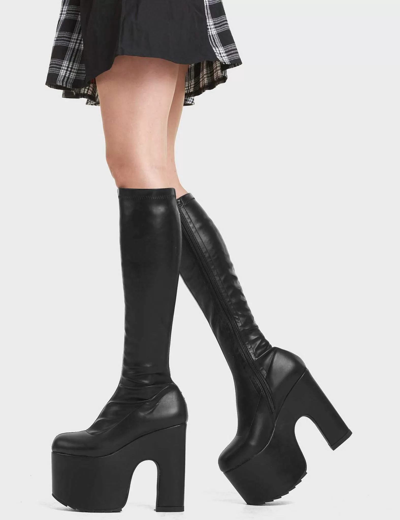 Lamoda Chunky>Awkward Chunky Platform Knee High Boots