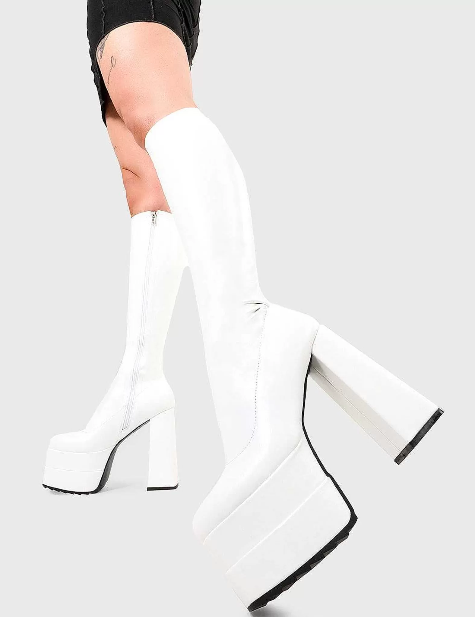 Lamoda Knee High>Bad Gurl Wide Calf Platform Knee High Boots