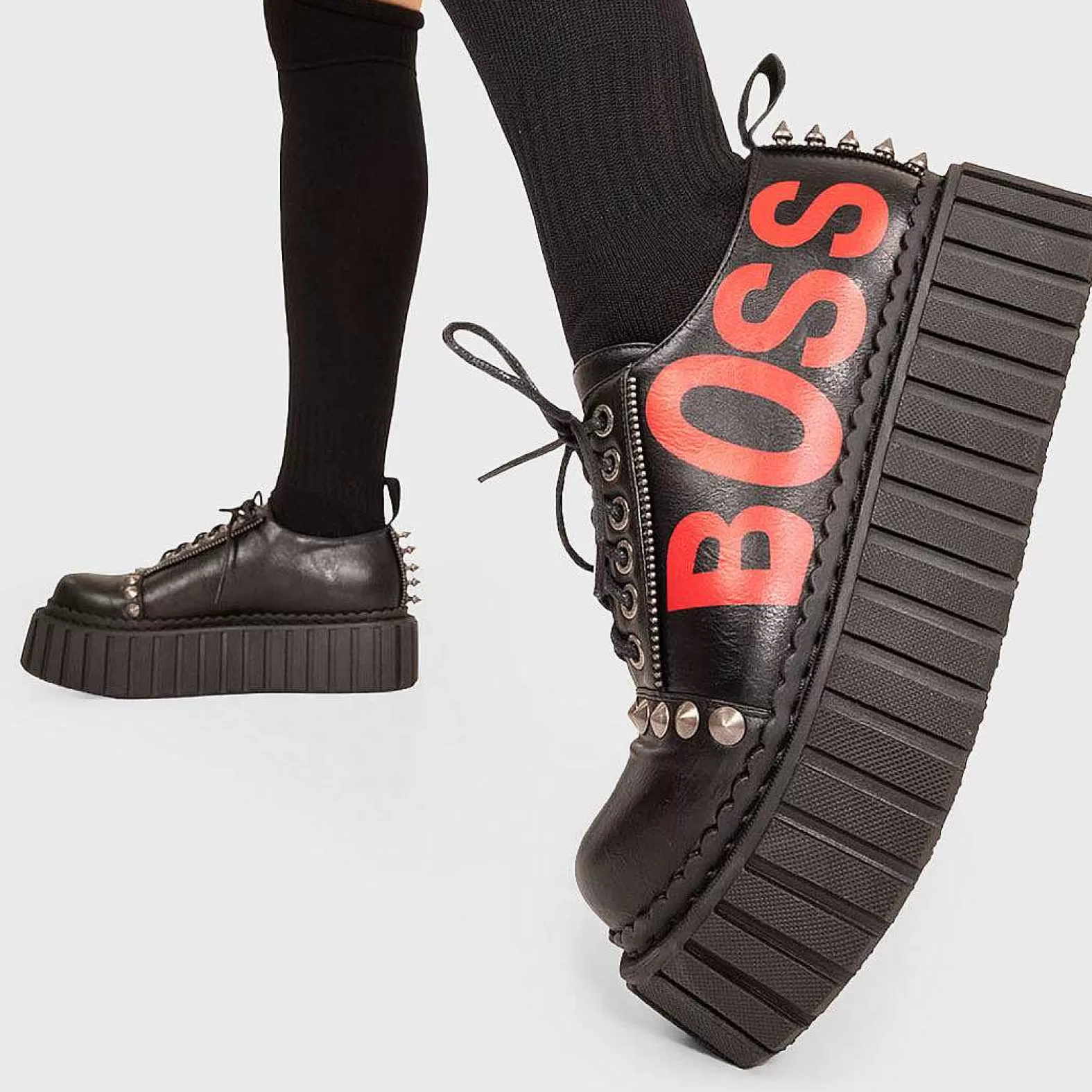 Lamoda Creepers>Boss Babe Chunky Creeper Shoes