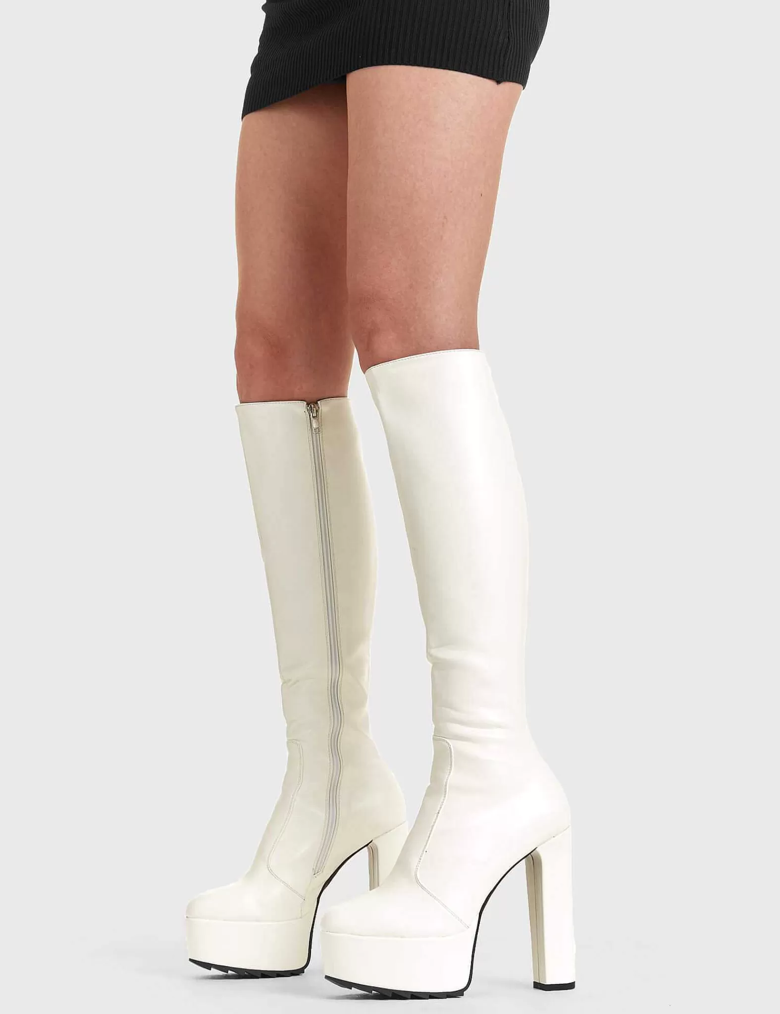 Lamoda Knee High>Can'T Stand You Platform Knee High Boots