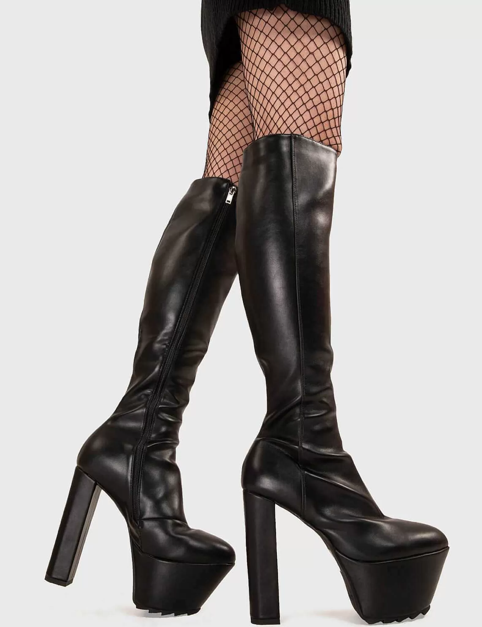 Lamoda Knee High>Can'T Stand You Platform Knee High Boots