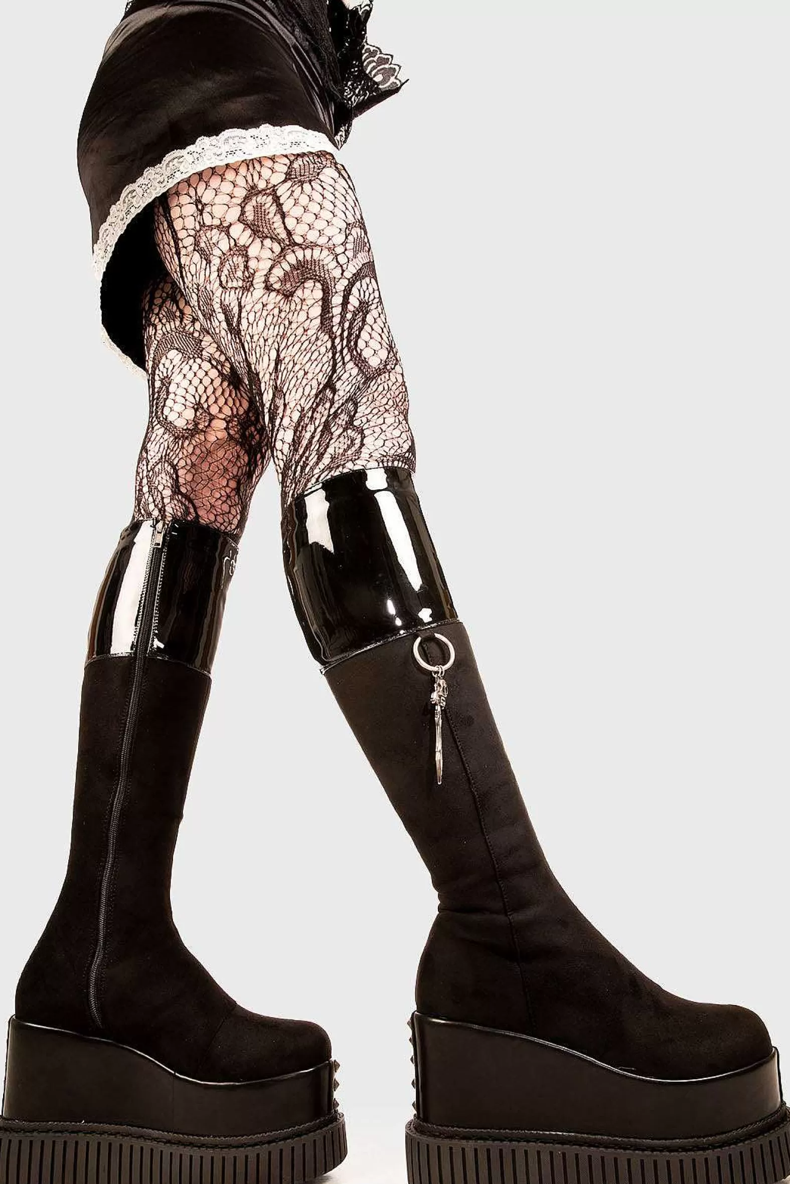 Lamoda Knee High>Communication Breakdown Chunky Platform Knee High Boots