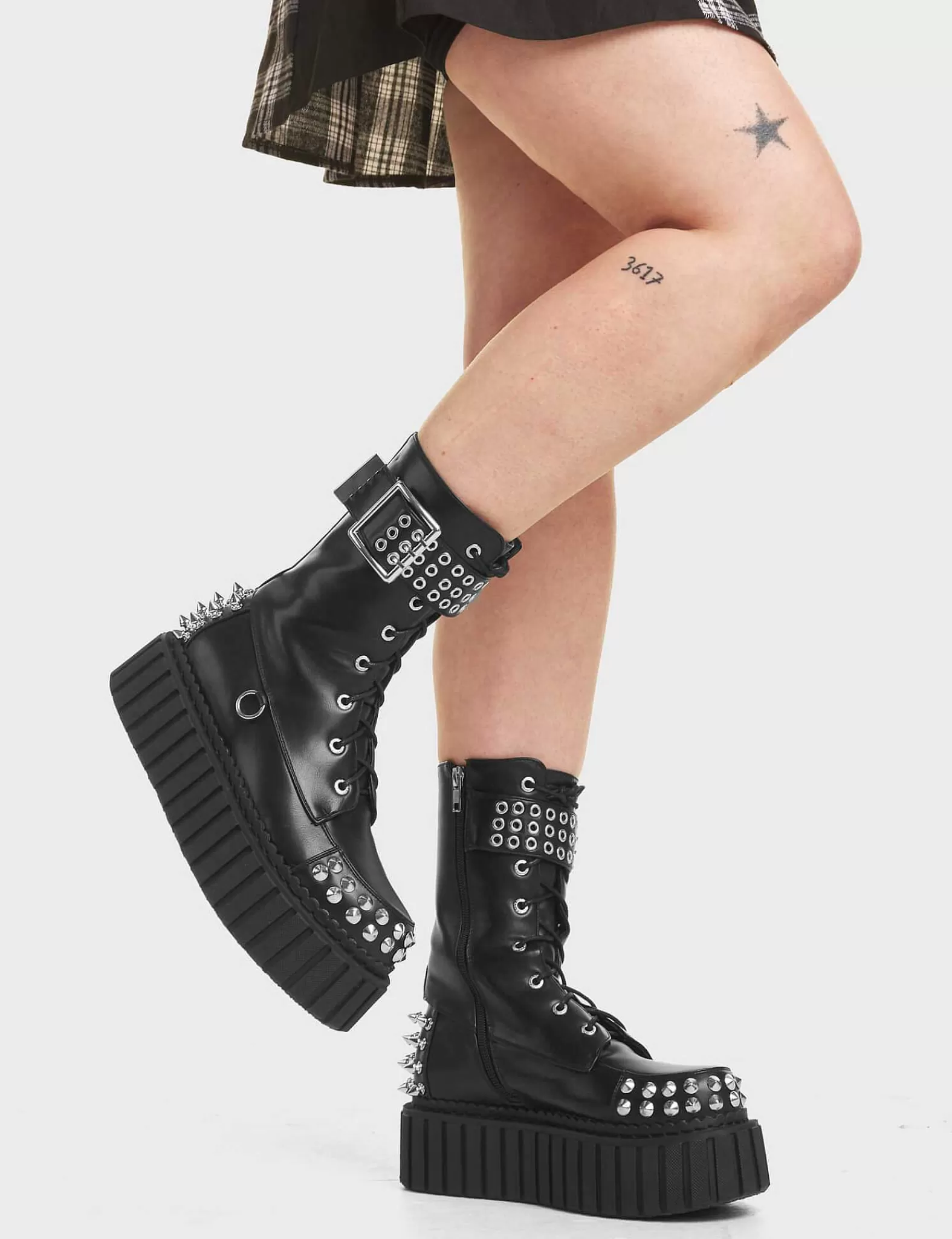 Lamoda Creepers>Crystal Clear Chunky Creeper Ankle Boots