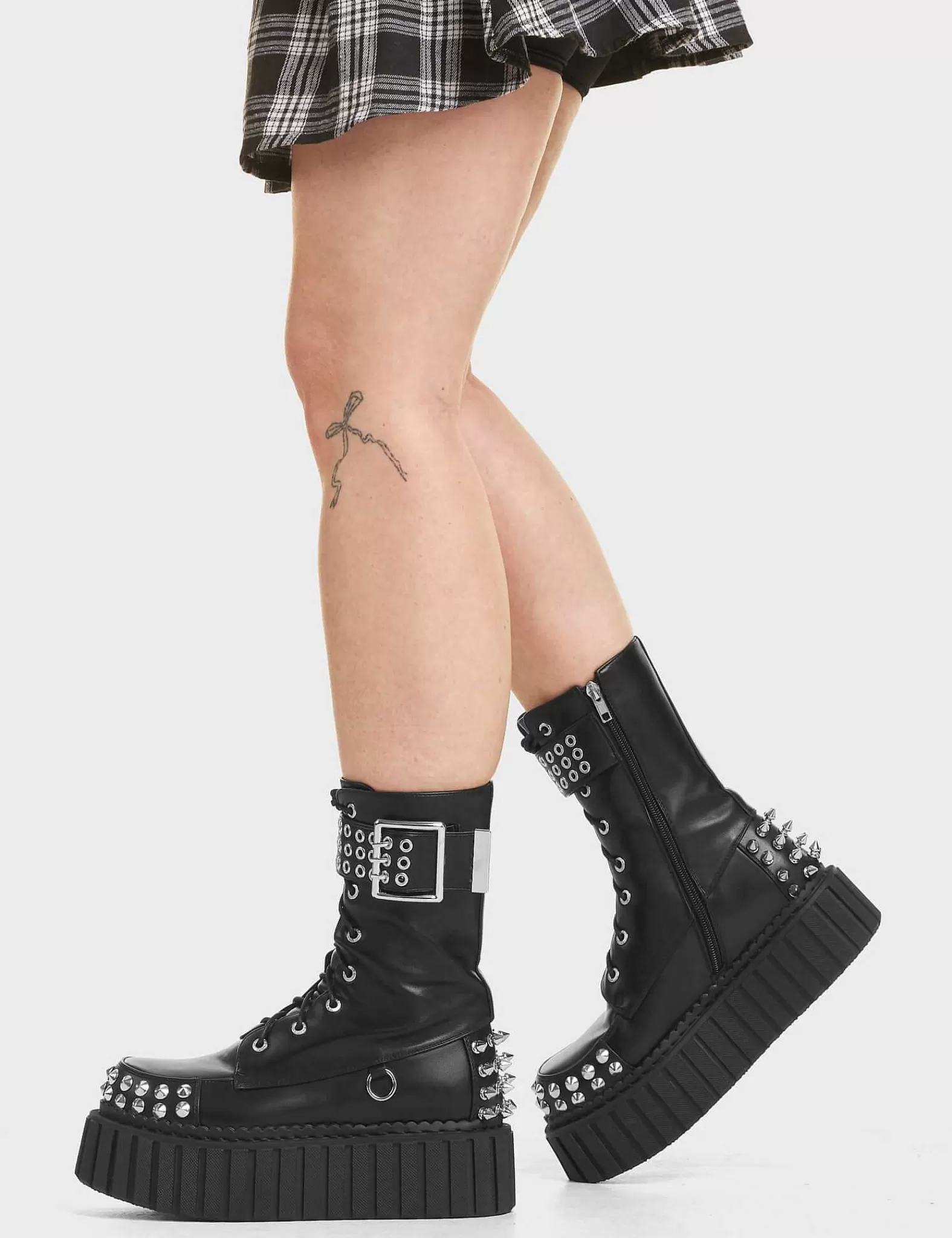 Lamoda Creepers>Crystal Clear Chunky Creeper Ankle Boots