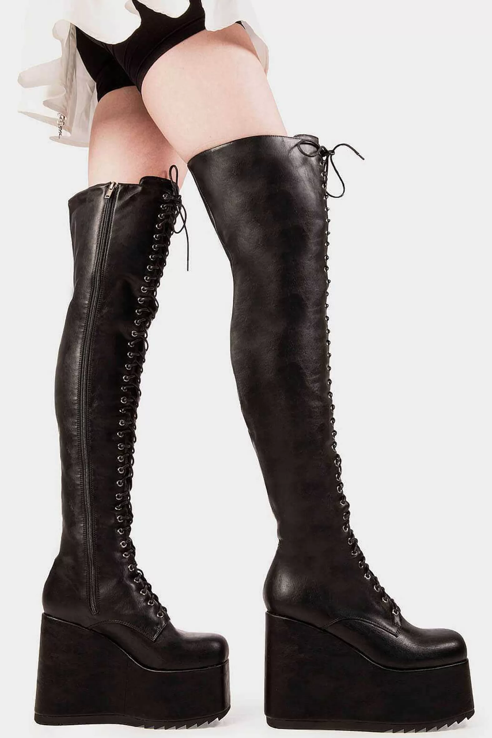 Lamoda Chunky>Don'T Fold Chunky Platform Thigh High Boots