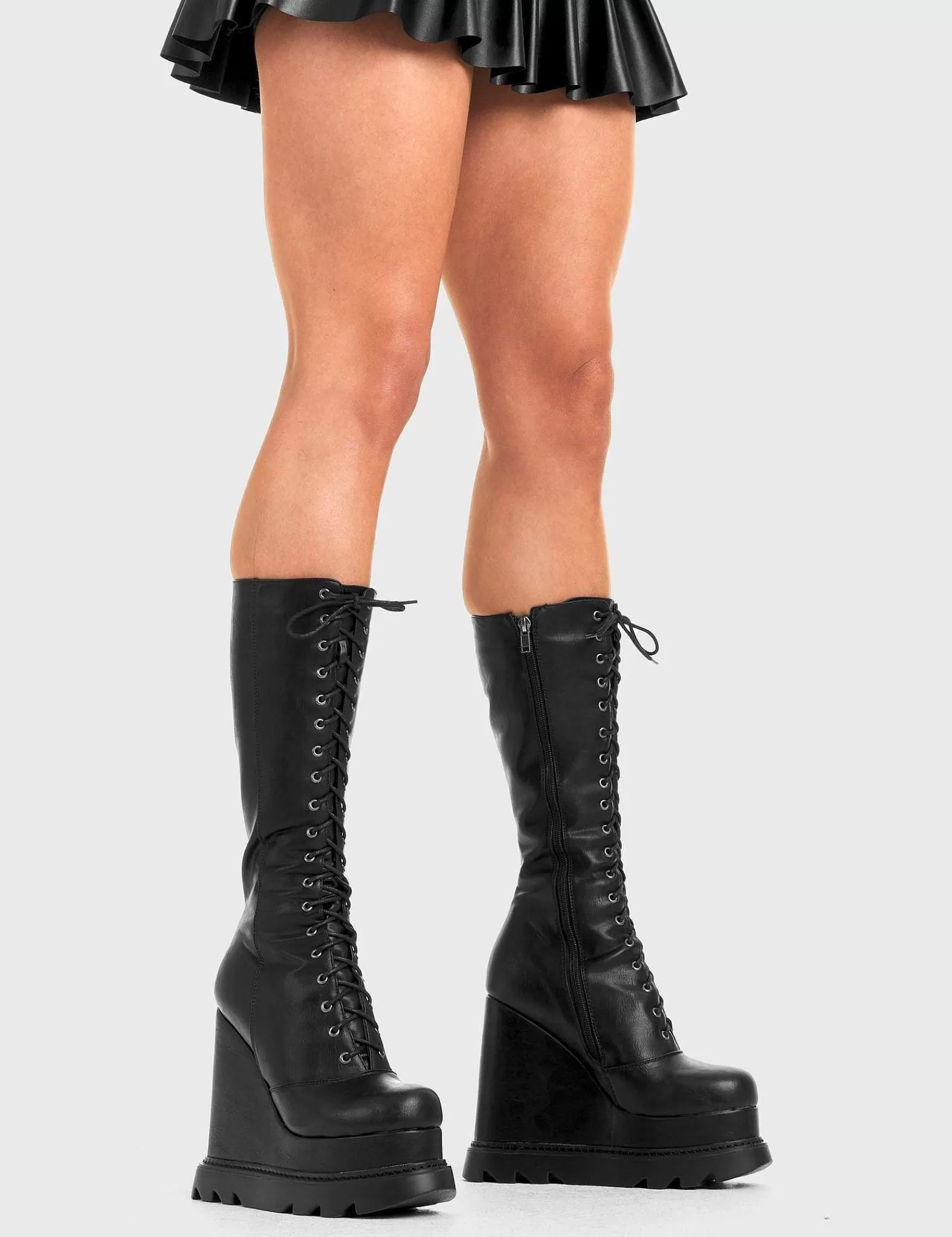 Lamoda Calf>Empty Space Chunky Platform Calf Boots