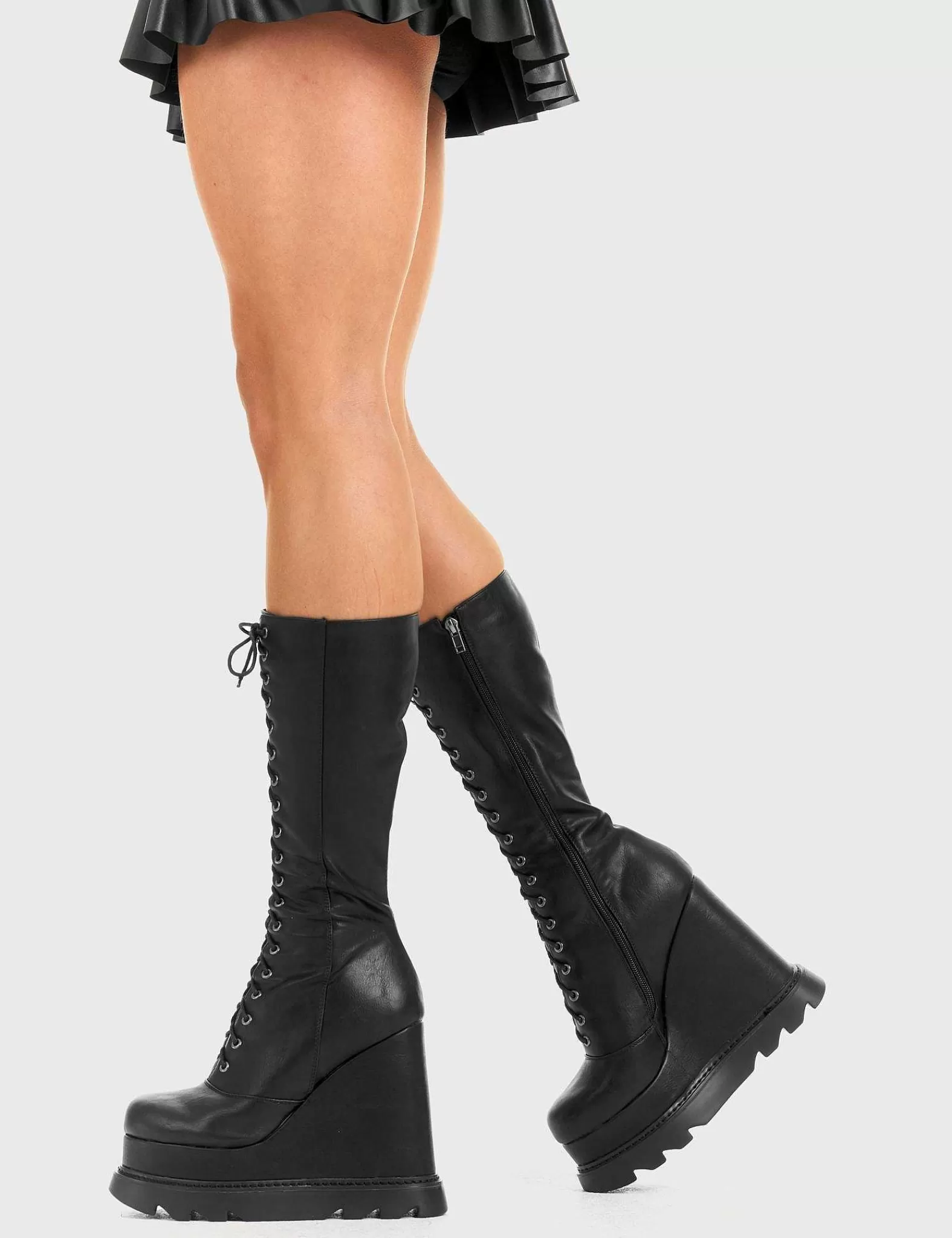 Lamoda Calf>Empty Space Chunky Platform Calf Boots