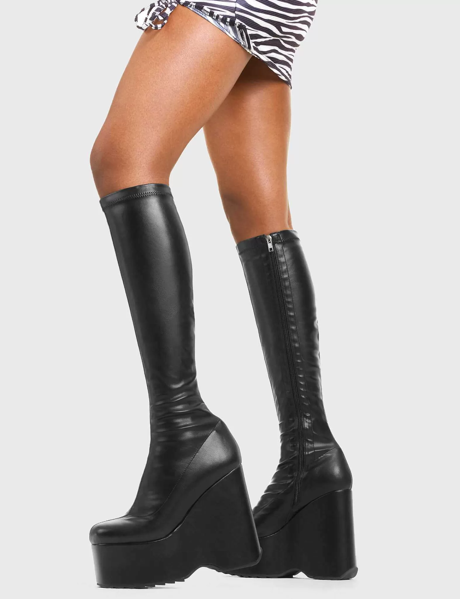 Lamoda Chunky>Falling Sky Chunky Platform Knee High Boots