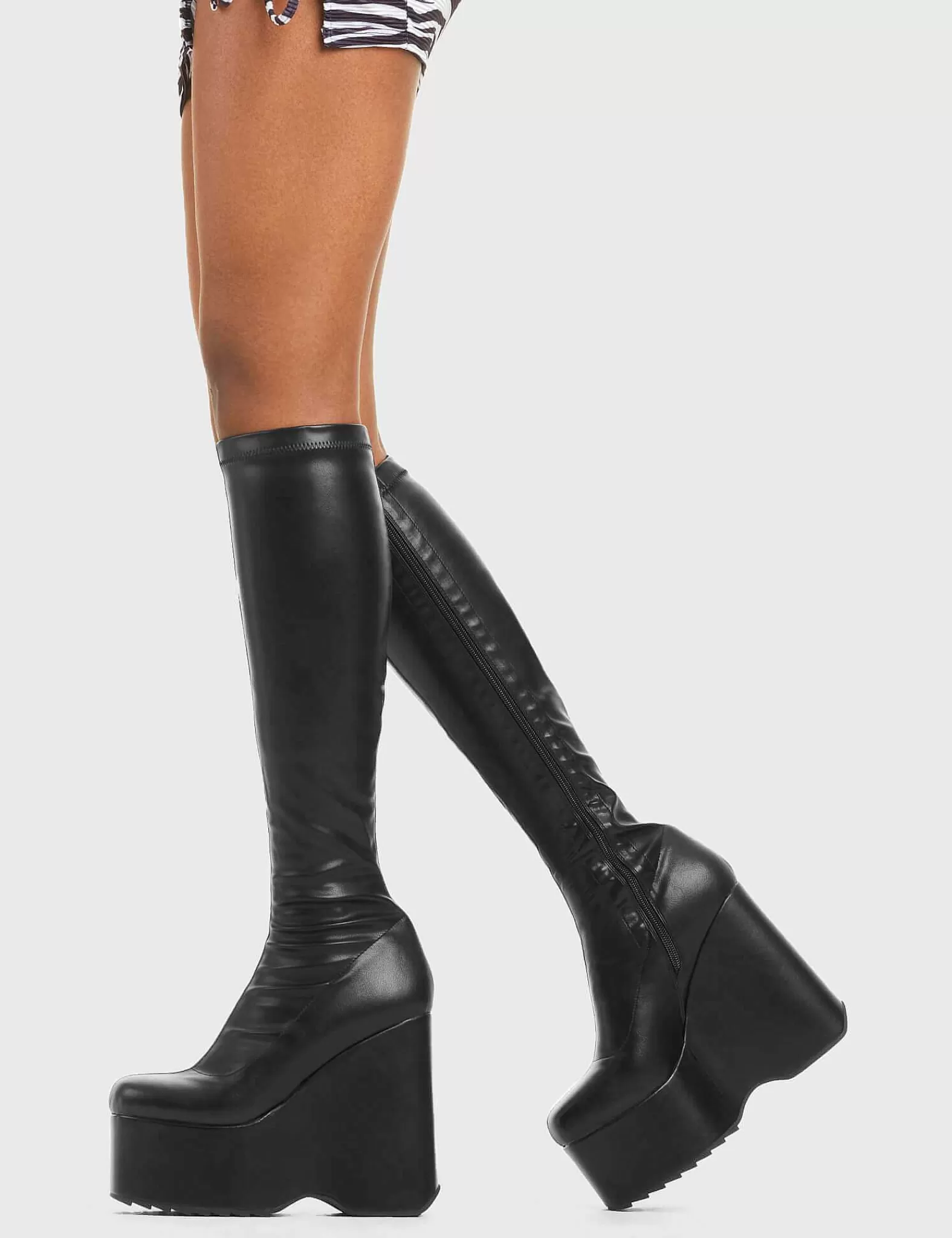 Lamoda Chunky>Falling Sky Chunky Platform Knee High Boots