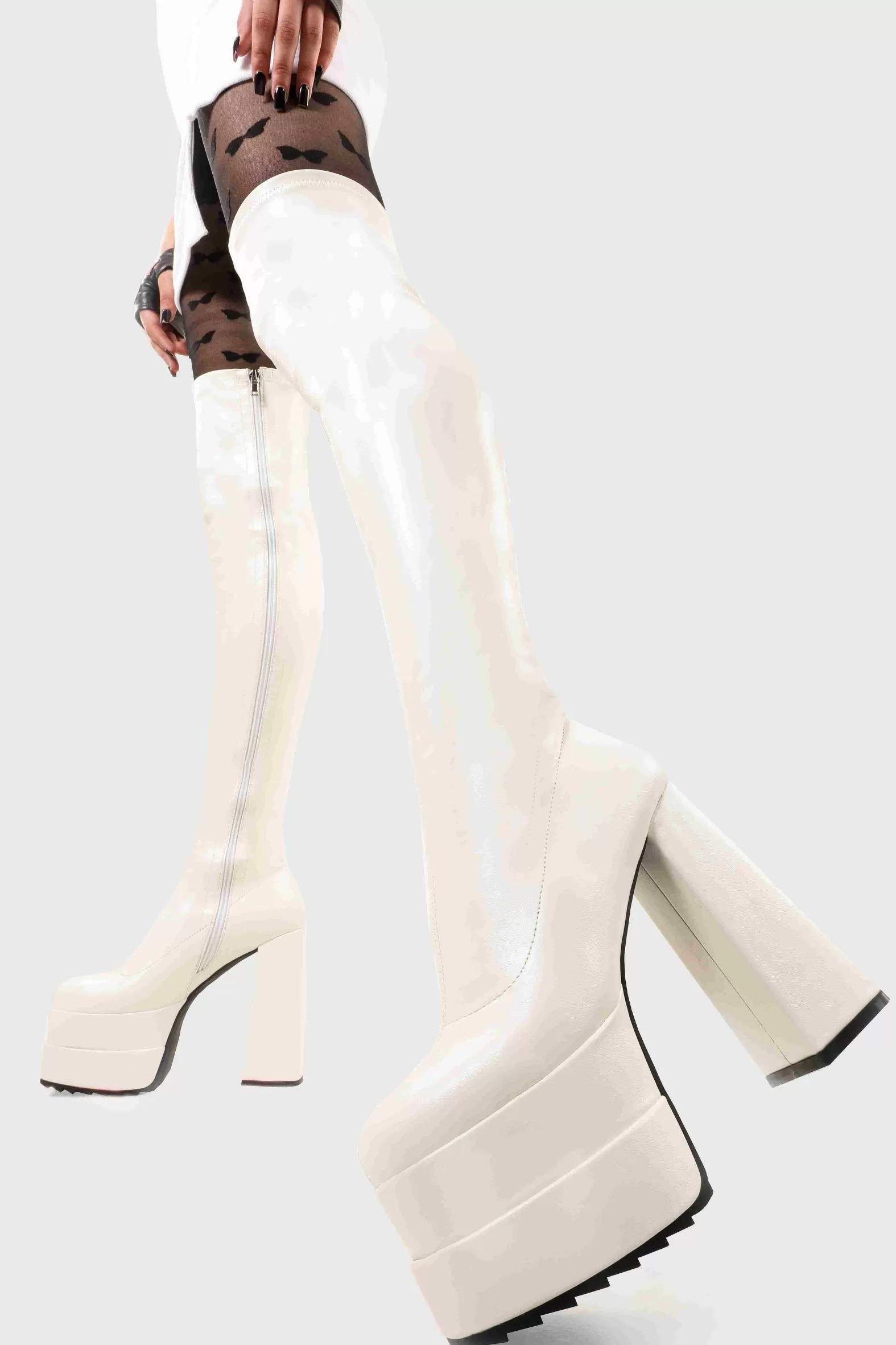 Lamoda Platform>Fantasies Wide Calf Platform Thigh High Boots