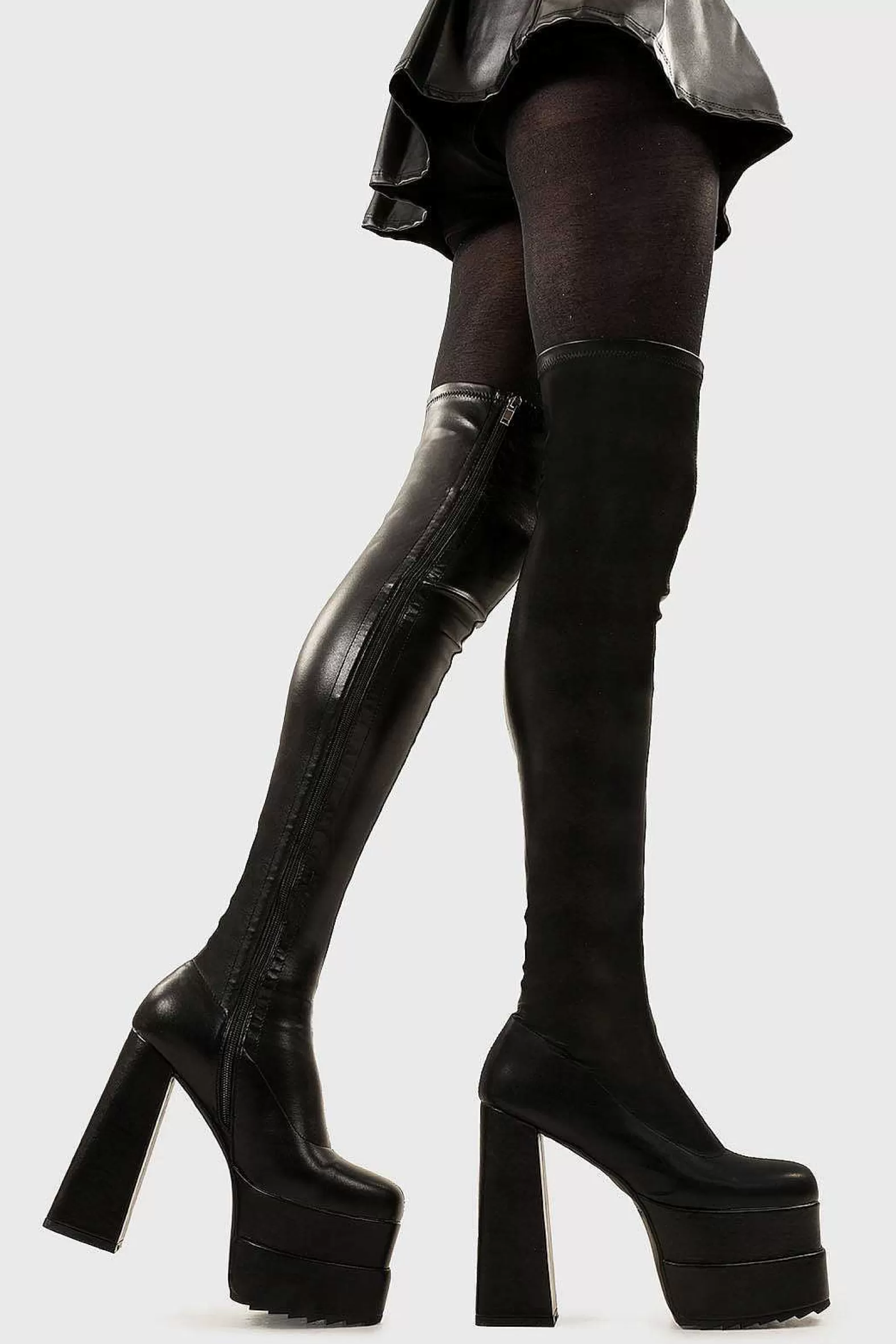 Lamoda Platform>Fantasies Wide Calf Platform Thigh High Boots