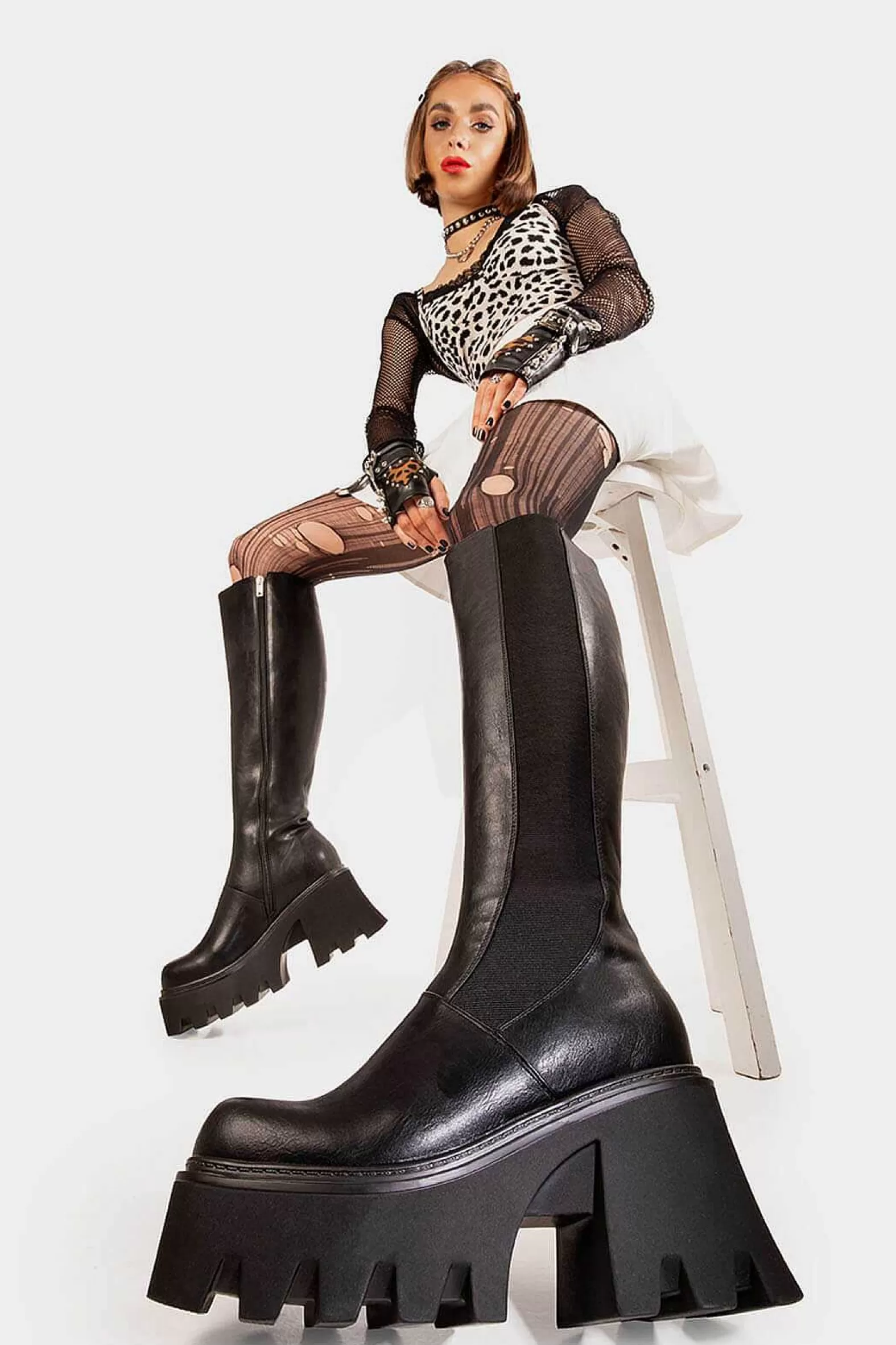 Lamoda Platform>For You Chunky Platform Knee High Boots