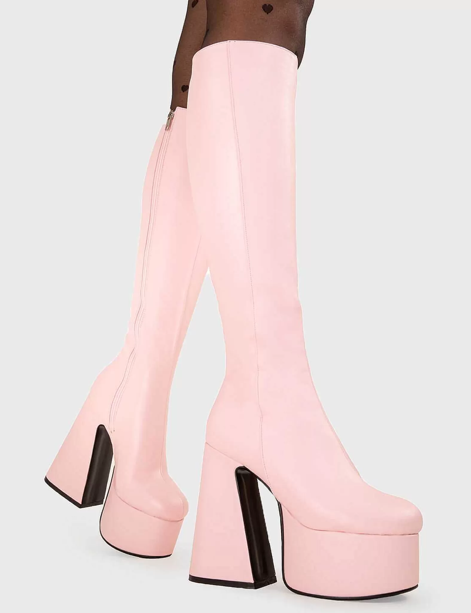 Lamoda Knee High>Hate You Wide Calf Platform Knee High Boots