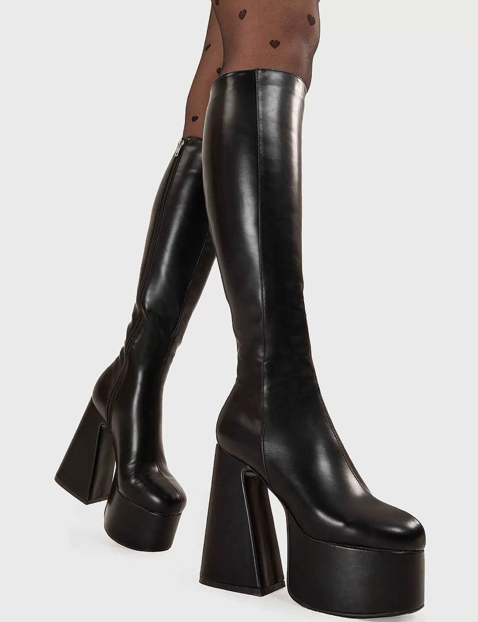 Lamoda Knee High>Hate You Wide Calf Platform Knee High Boots