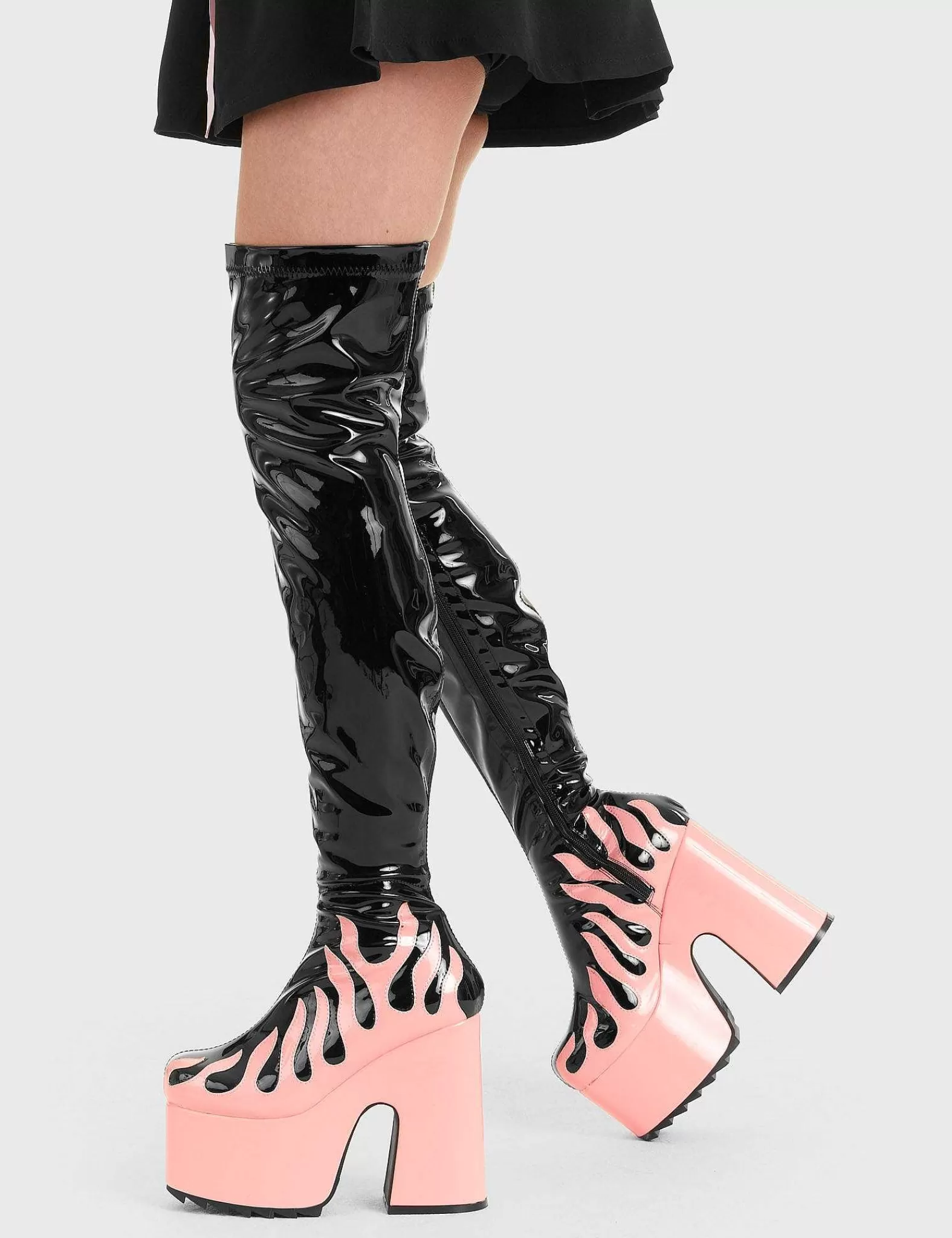 Lamoda Thigh High>Light Up Platform Thigh High Boots