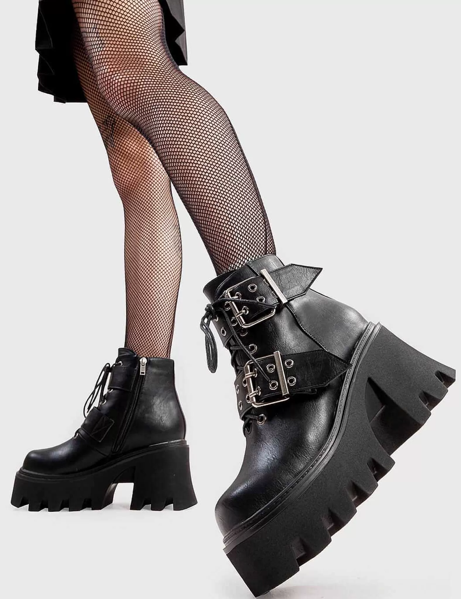 Lamoda Calf>Look Out Chunky Platfrom Ankle Boots