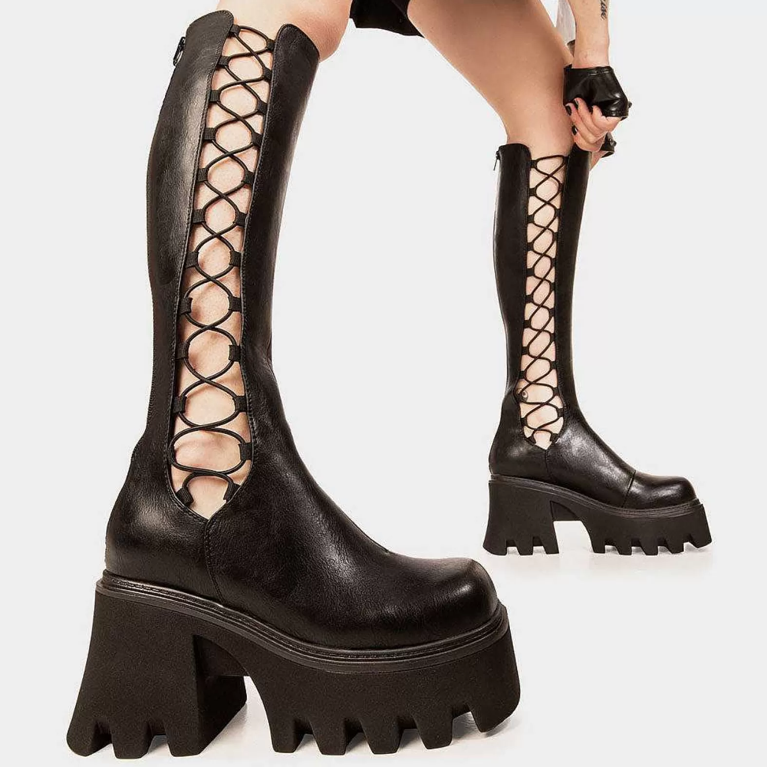 Lamoda Knee High>Misery Business Chunky Platform Knee High Boots