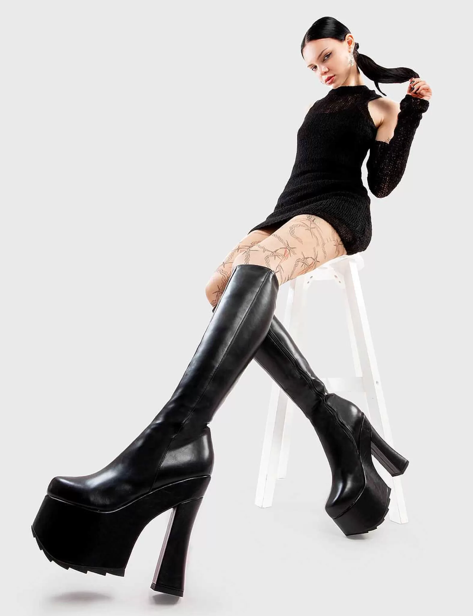 Lamoda Knee High>Night Vision Platform Knee High Boots