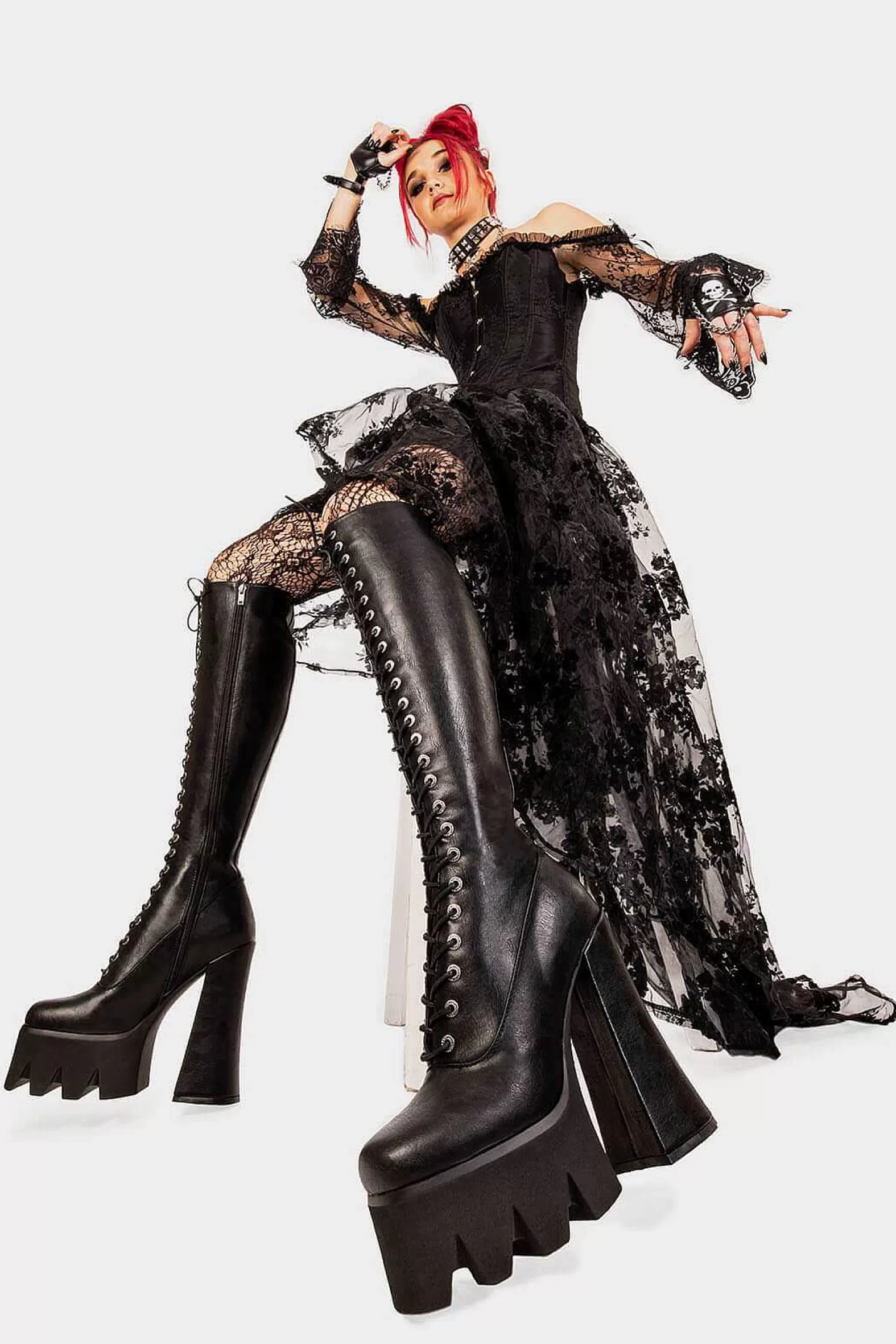 Lamoda Knee High>No Promises Platform Knee High Boots