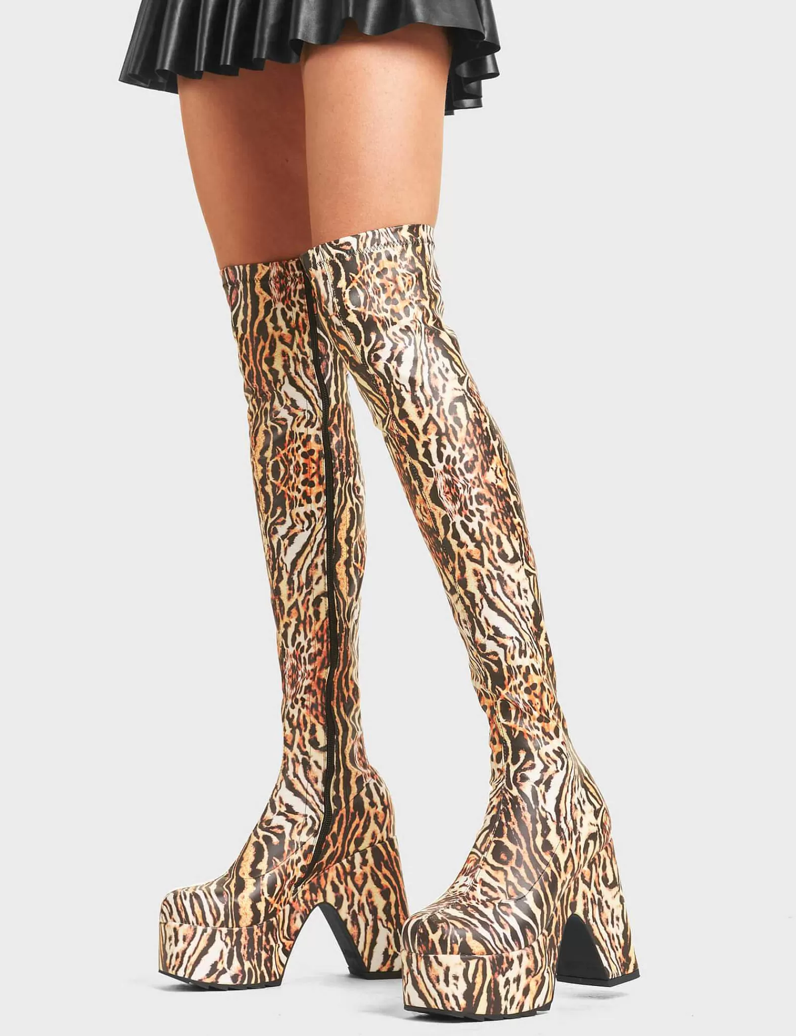 Lamoda Thigh High>Not Your Worry Platform Thigh High Boots