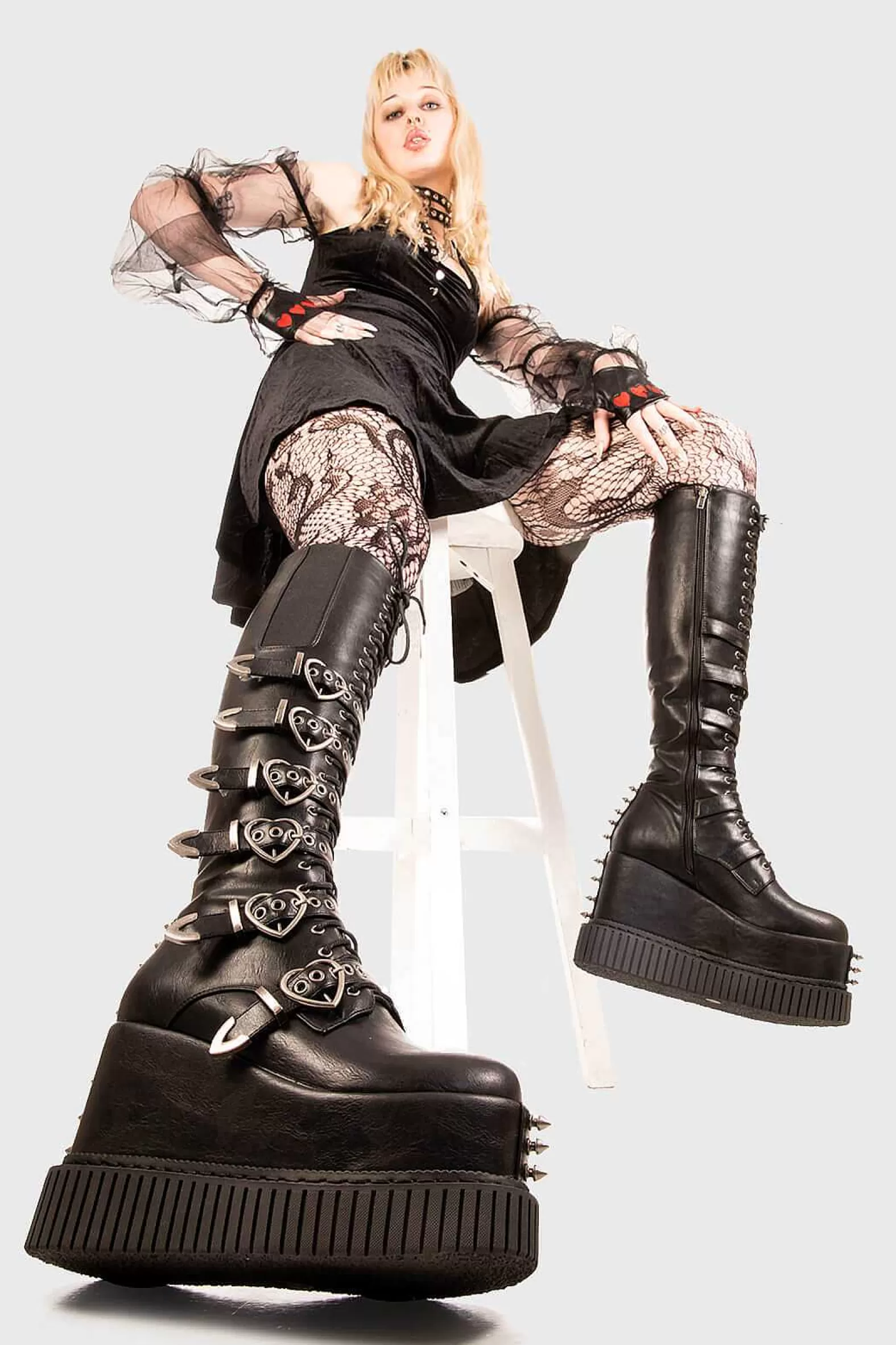 Lamoda Platform>Overkill Chunky Platform Knee High Boots