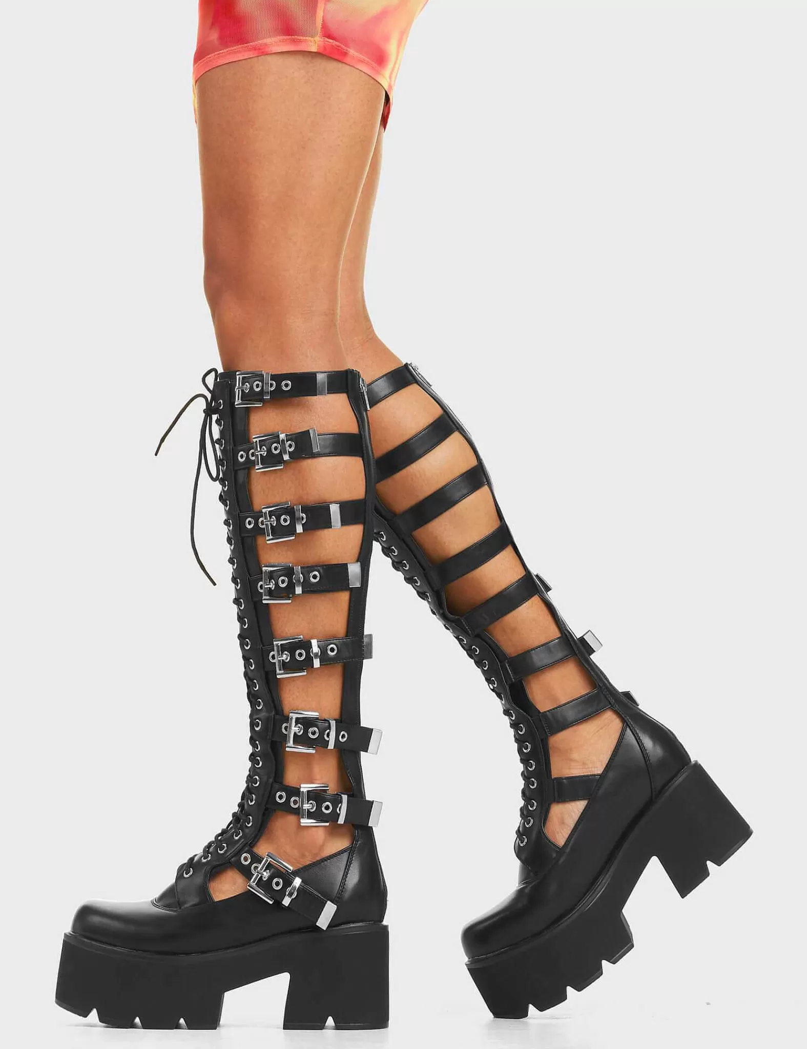 Lamoda Chunky>Peakaboo Chunky Platform Knee High Boots