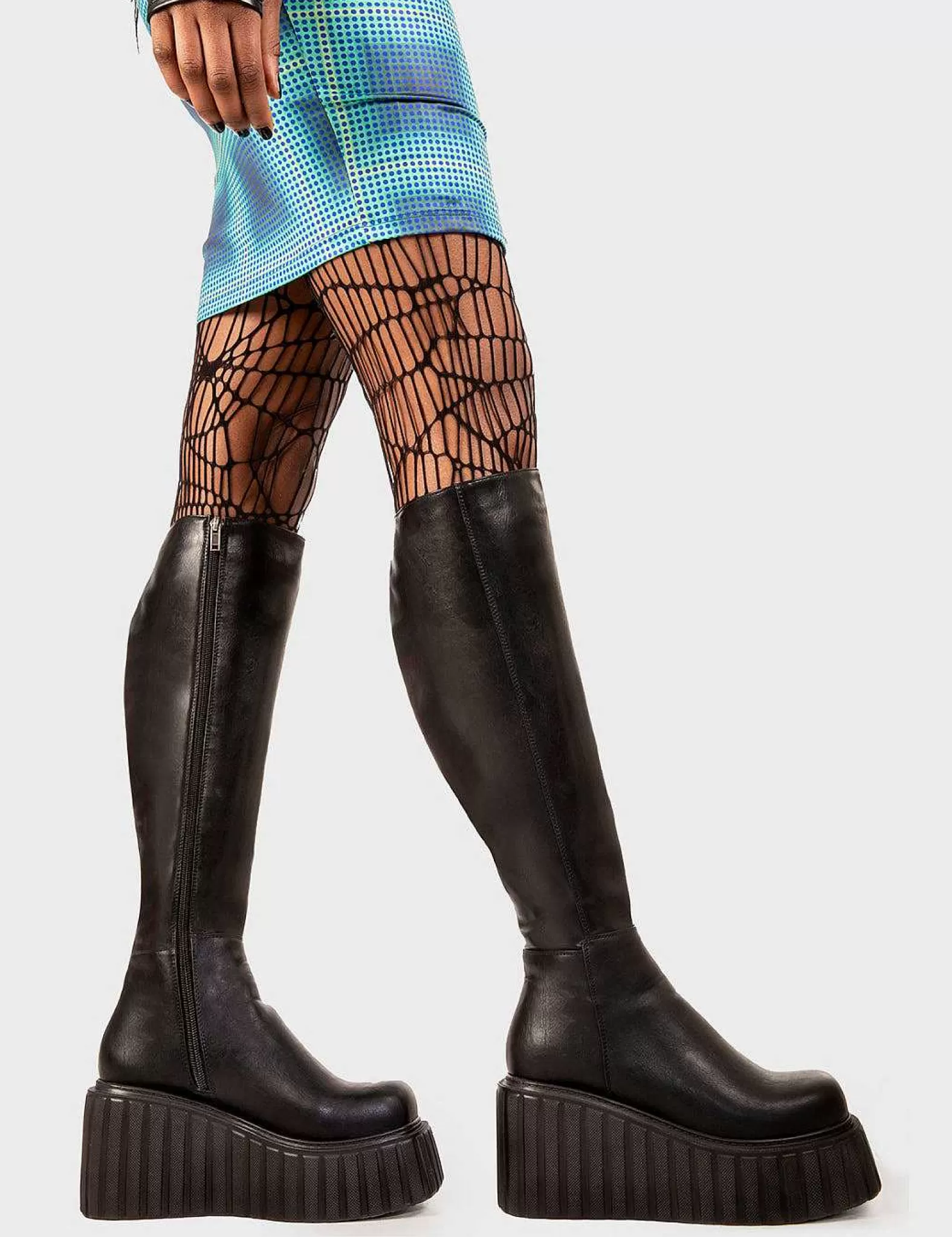 Lamoda Creepers>Pillow Talk Chunky Creeper Platform Knee High Boots