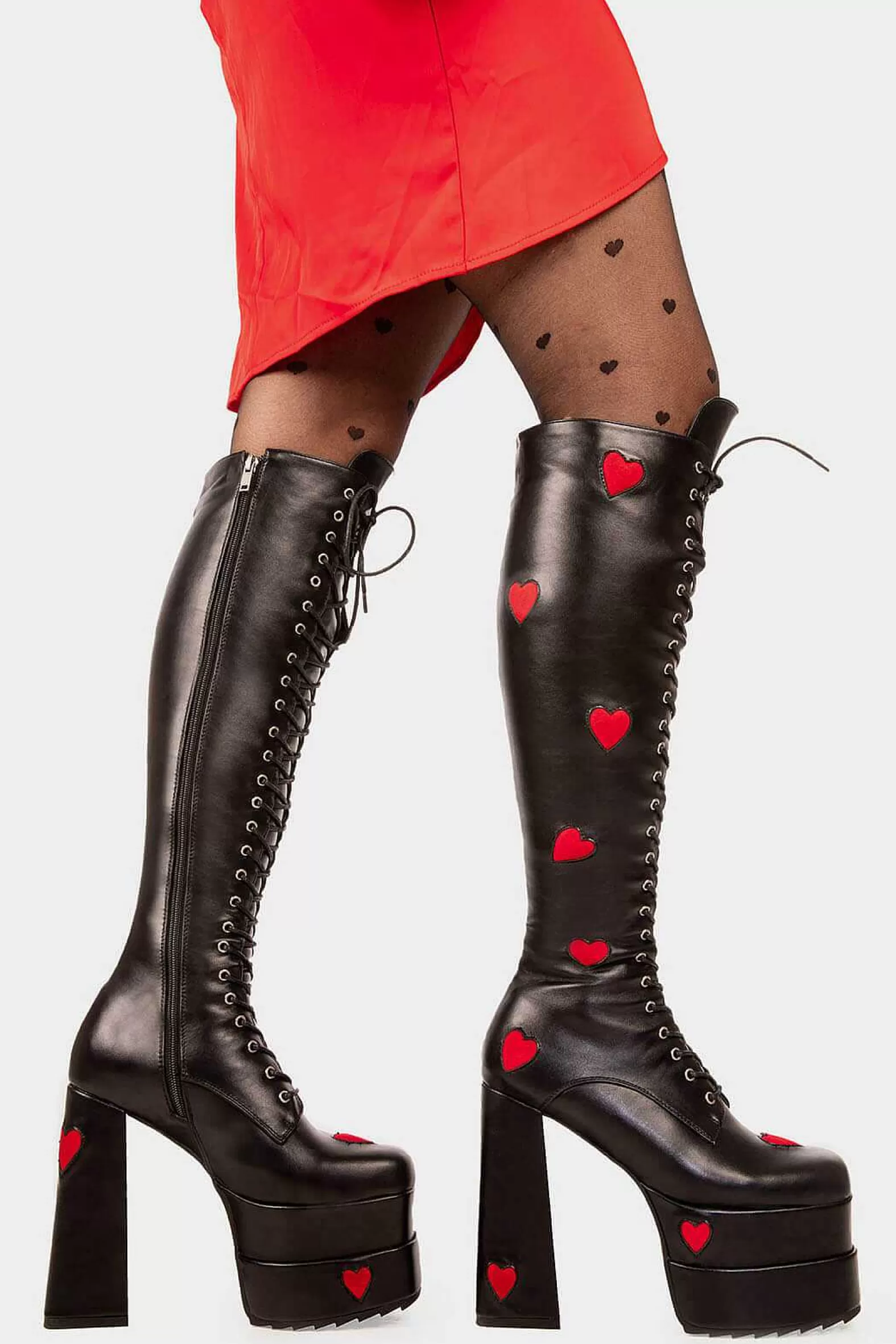 Lamoda Knee High>Pucker Up Platform Knee High Boots