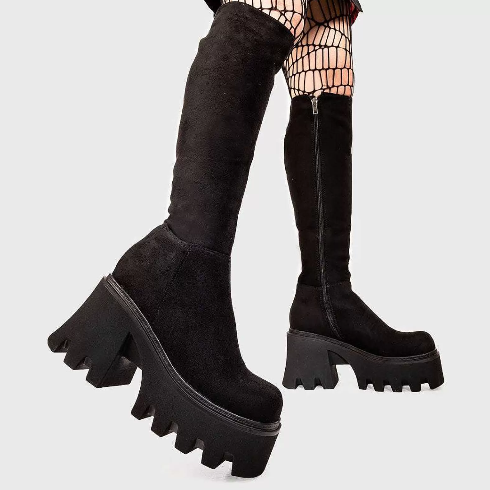 Lamoda Chunky>Ready Wide Calf Chunky Platform Knee High Boots