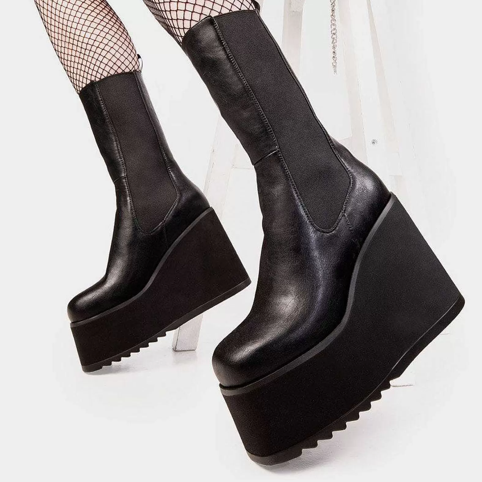 Lamoda Calf>Shy Love Chunky Platform Calf Boots