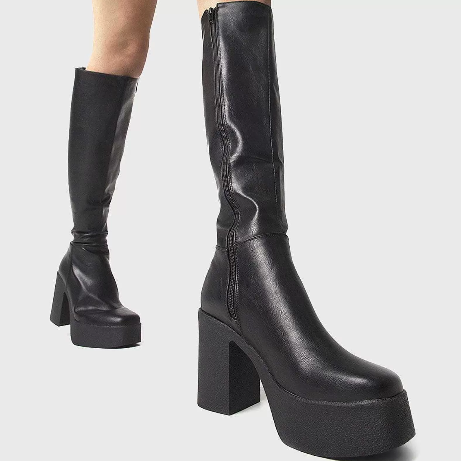 Lamoda Platform>Slick Nicks Wide Calf Platform Knee High Boots