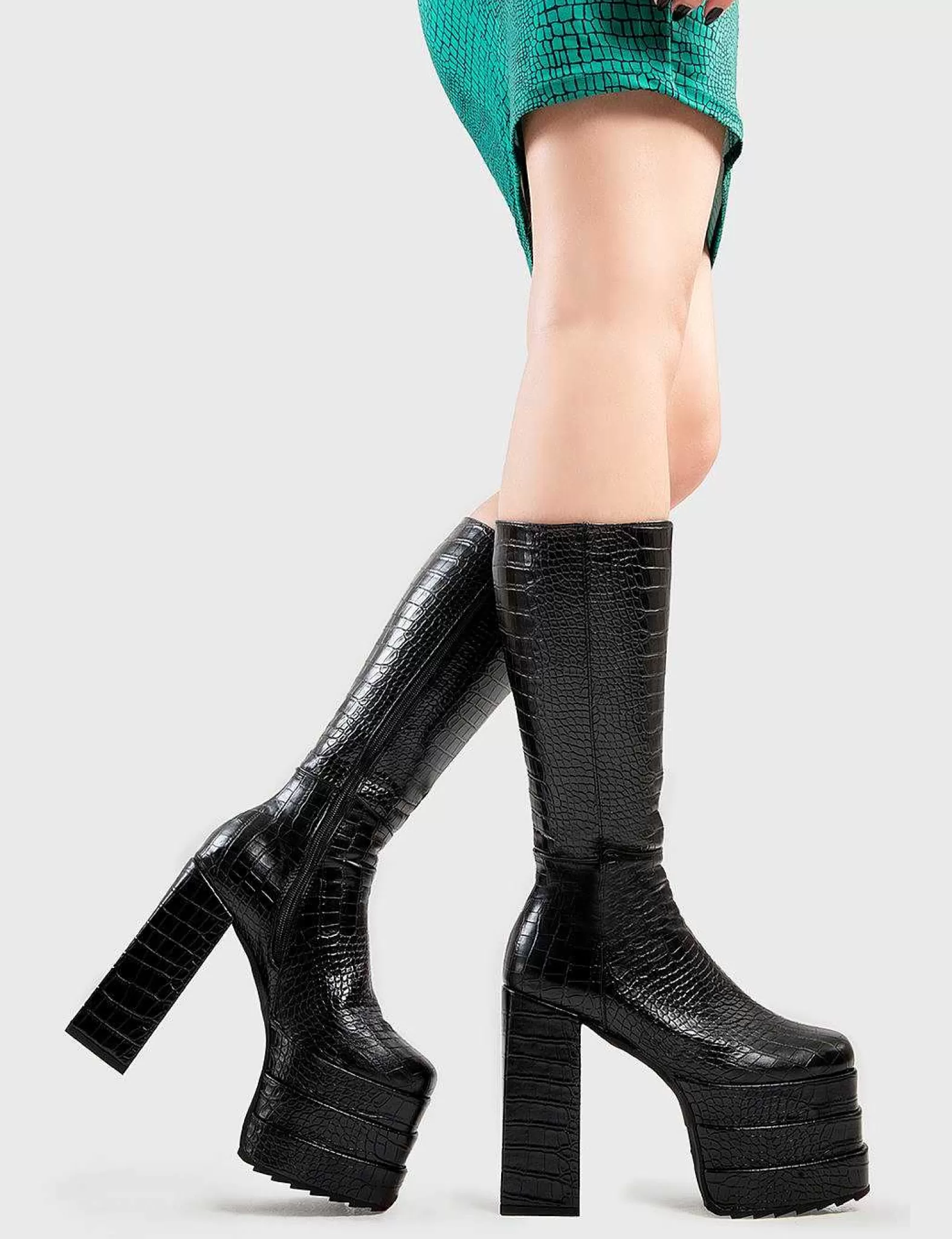 Lamoda Calf>Step On You Platform Calf Boots