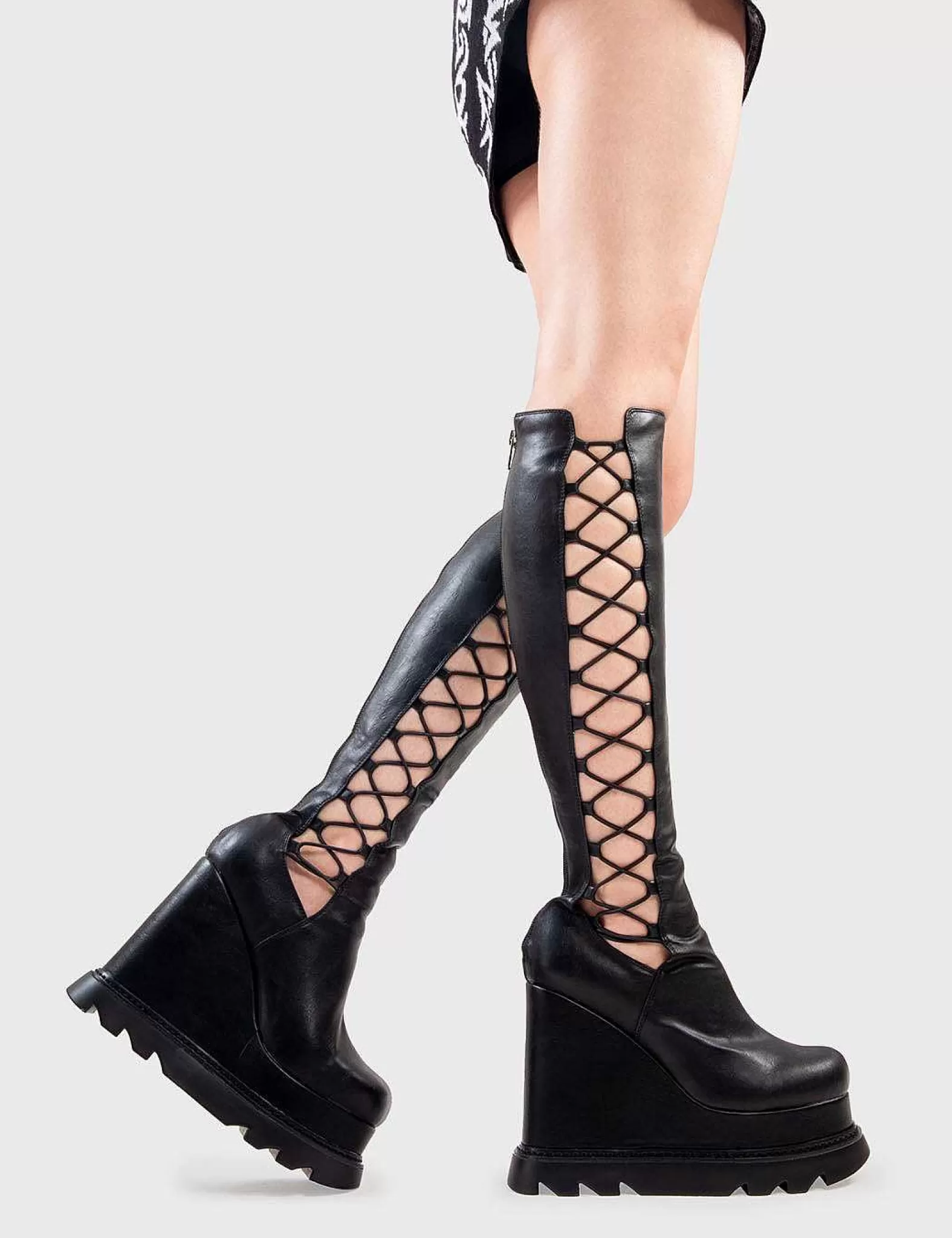 Lamoda Chunky>String Along Chunky Platform Knee High Boots