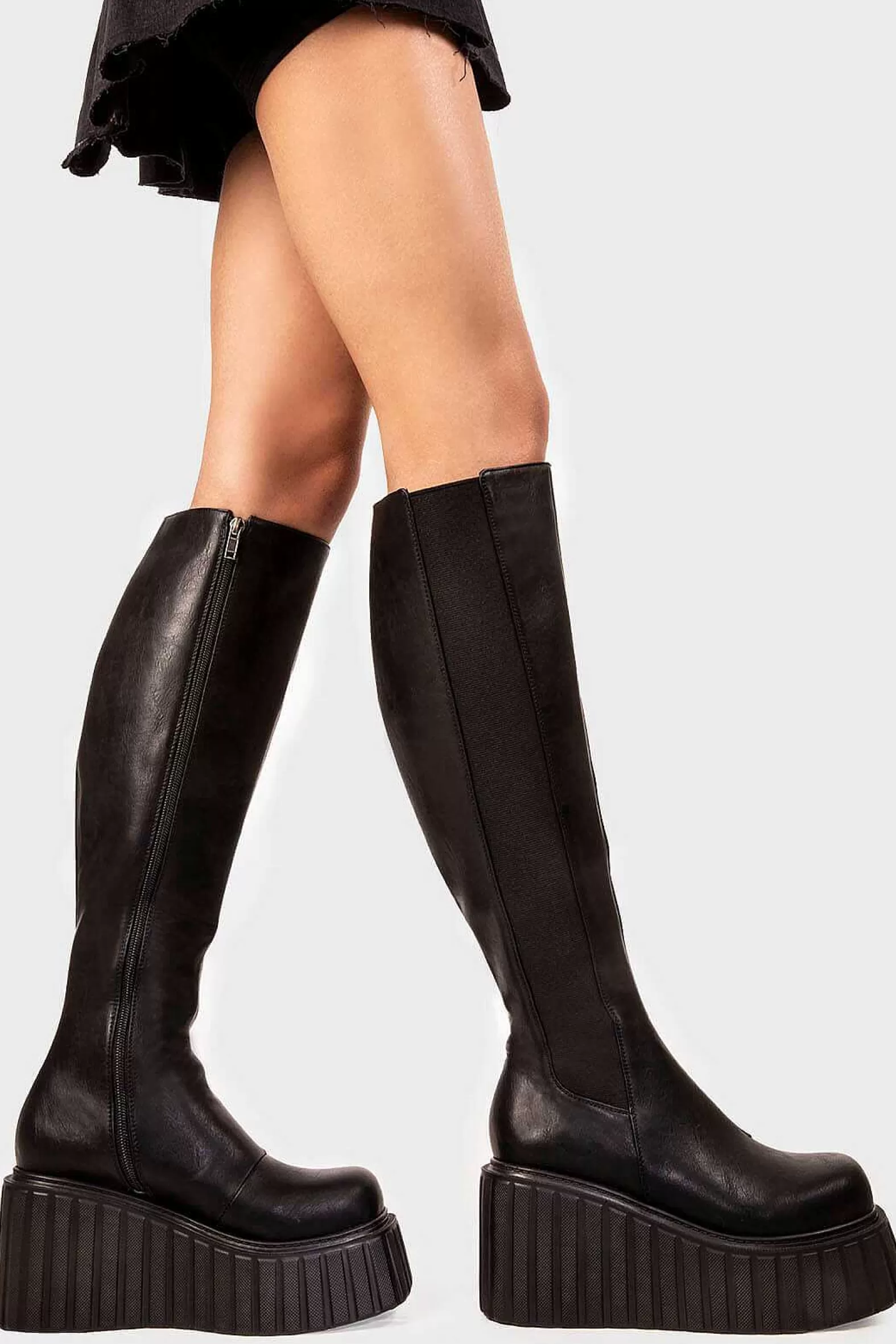 Lamoda Creepers>Switching Up Chunky Creeper Platform Knee High Boots