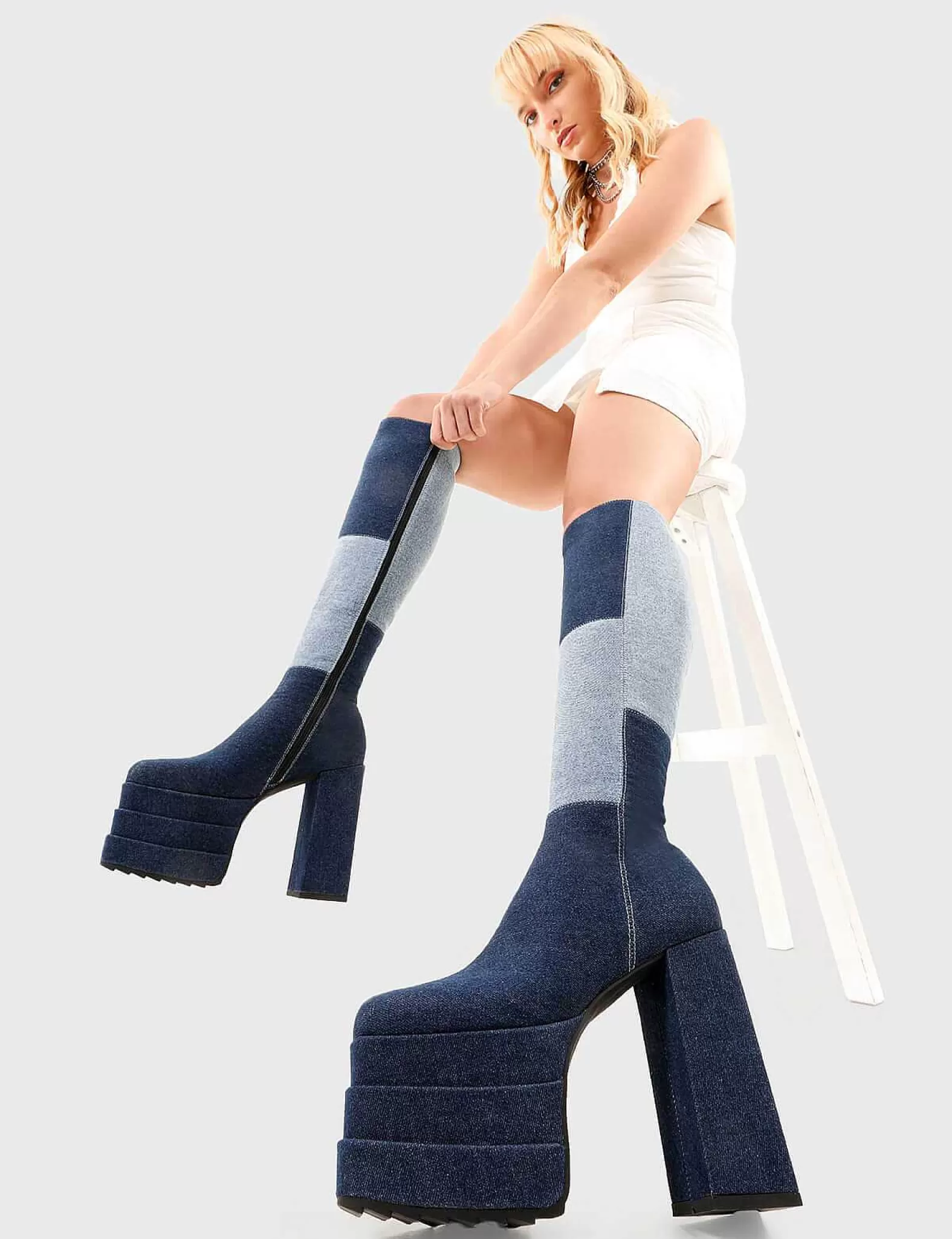 Lamoda Knee High>Talk Of The Town Platform Knee High Boots